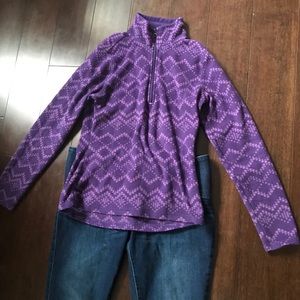 Purple fleece zip up shirt